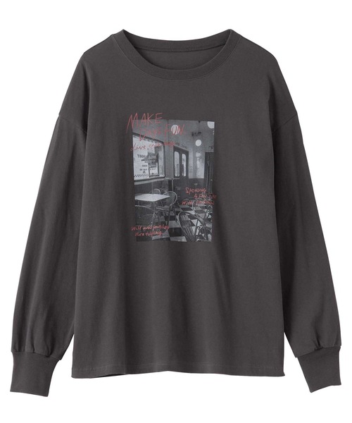 GeeRA(ジーラ)の「アソートデザインフォトプリントロンT(Tシャツ/カットソー・レディース・ホワイト系その他/チャコール/オフホワイト/グレー系その他・MEDIUM/LARGE)」の22枚目の写真
