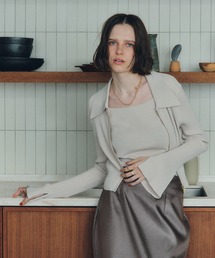 【2点SET】キャミセット襟付きZIPカーディガン