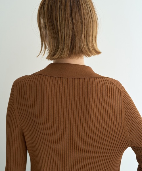 YECCA VECCA（イェッカヴェッカ）の「【2点SET】キャミセット襟付きZIPカーディガン（カーディガン/ボレロ・レディース・キャメル/アイボリー/ブラック・FREE）」の18枚目の写真