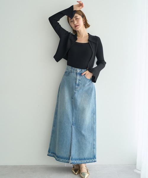 YECCA VECCA（イェッカヴェッカ）の「【2点SET】キャミセット襟付きZIPカーディガン（カーディガン/ボレロ・レディース・キャメル/アイボリー/ブラック・FREE）」の6枚目の写真