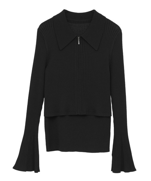 セール】【2点SET】キャミセット襟付きZIPカーディガン（カーディガン