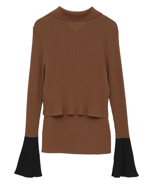 YECCA VECCA（イェッカヴェッカ）の「【2点SET】キャミセット襟付きZIPカーディガン（カーディガン/ボレロ・レディース・キャメル/アイボリー/ブラック・FREE）」の22枚目の写真