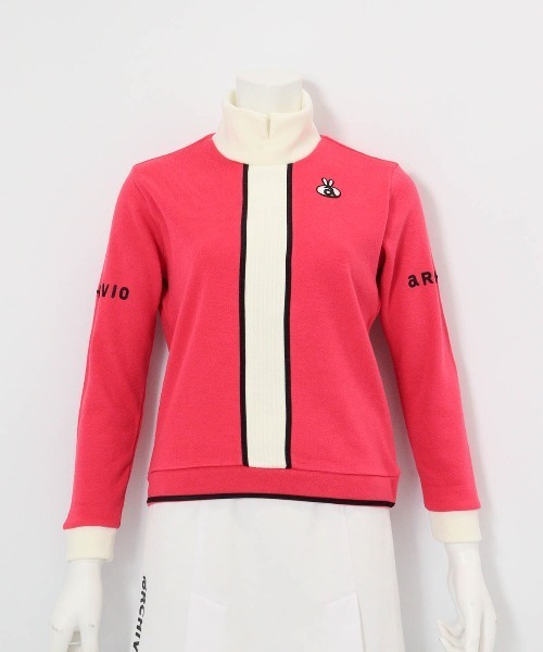 archivio(アルチビオ)の「<LADIES>フロントラインニットソー(Tシャツ/カットソー・レディース・ブラック/ホワイト×ブラウン/ホワイト×グレー/ピンク・S/M/L)」の4枚目の写真