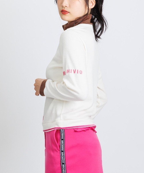 archivio(アルチビオ)の「<LADIES>フロントラインニットソー(Tシャツ/カットソー・レディース・ブラック/ホワイト×ブラウン/ホワイト×グレー/ピンク・S/M/L)」の14枚目の写真