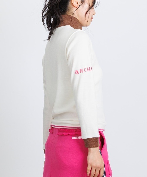 archivio(アルチビオ)の「<LADIES>フロントラインニットソー(Tシャツ/カットソー・レディース・ブラック/ホワイト×ブラウン/ホワイト×グレー/ピンク・S/M/L)」の16枚目の写真
