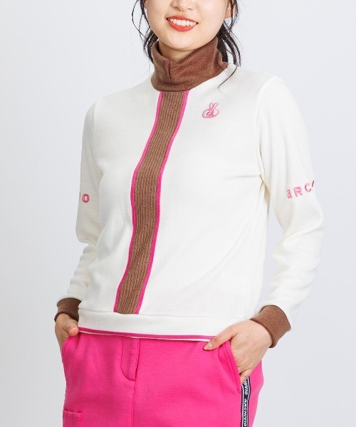 archivio(アルチビオ)の「<LADIES>フロントラインニットソー(Tシャツ/カットソー・レディース・ブラック/ホワイト×ブラウン/ホワイト×グレー/ピンク・S/M/L)」の13枚目の写真