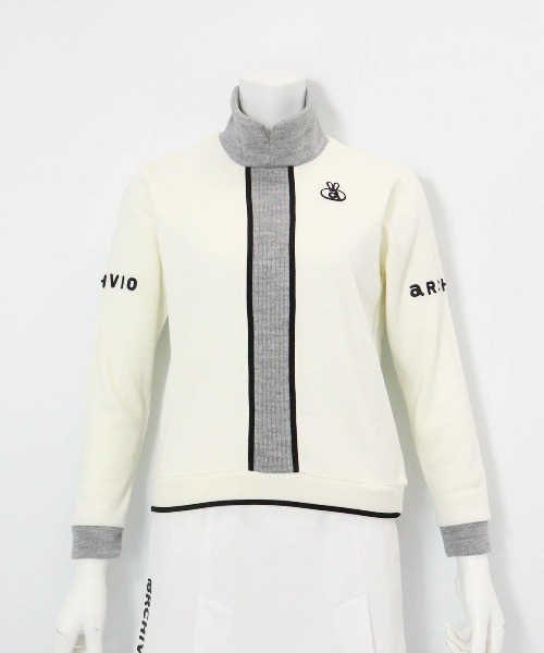 archivio(アルチビオ)の「<LADIES>フロントラインニットソー(Tシャツ/カットソー・レディース・ブラック/ホワイト×ブラウン/ホワイト×グレー/ピンク・S/M/L)」の9枚目の写真