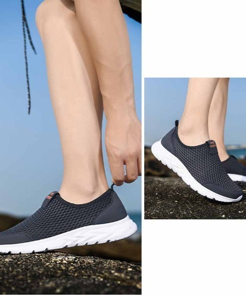 shoppinggo(ショッピングゴー)の「スニーカー メッシュ メンズ 男女兼用軽量 通気性 ランニングシューズ(スニーカー・レディース・ネイビー/ブラック/ホワイト/グレー・25.0cm/24.5cm/23.0cm/24.0cm/23.5cm)」の10枚目の写真