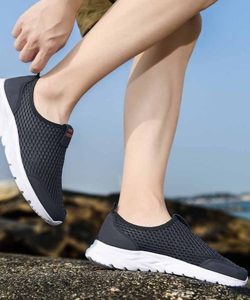 shoppinggo(ショッピングゴー)の「スニーカー メッシュ メンズ 男女兼用軽量 通気性 ランニングシューズ(スニーカー・レディース・ネイビー/ブラック/ホワイト/グレー・25.0cm/24.5cm/23.0cm/24.0cm/23.5cm)」の11枚目の写真