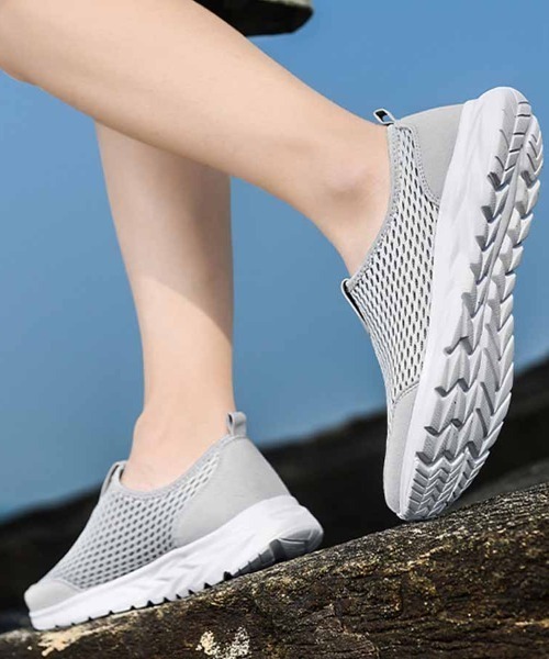 shoppinggo(ショッピングゴー)の「スニーカー メッシュ メンズ 男女兼用軽量 通気性 ランニングシューズ(スニーカー・レディース・ネイビー/ブラック/ホワイト/グレー・25.0cm/24.5cm/23.0cm/24.0cm/23.5cm)」の13枚目の写真