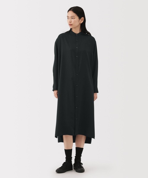 MUJI Labo(ムジラボ)の「〔MUJI Labo〕婦人 植物由来の素材を使ったリラックスフィットシャツワンピース(シャツワンピース・レディース・ブラック・L/M/S)」の1枚目の写真