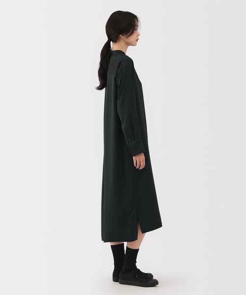 MUJI Labo(ムジラボ)の「〔MUJI Labo〕婦人 植物由来の素材を使ったリラックスフィットシャツワンピース(シャツワンピース・レディース・ブラック・L/M/S)」の5枚目の写真