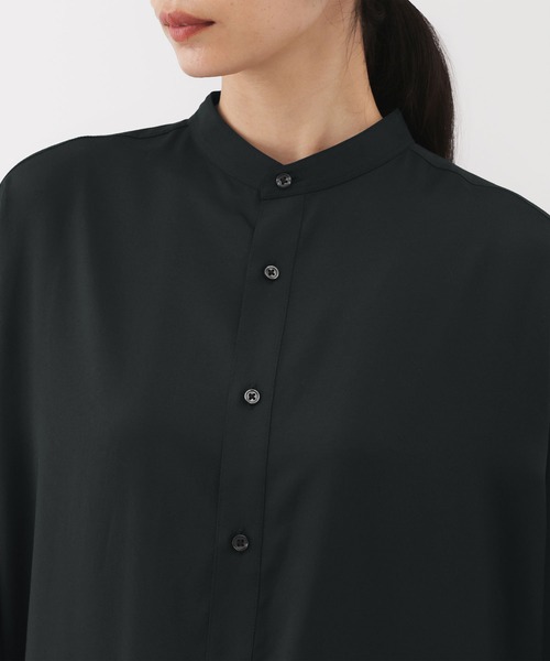 MUJI Labo(ムジラボ)の「〔MUJI Labo〕婦人 植物由来の素材を使ったリラックスフィットシャツワンピース(シャツワンピース・レディース・ブラック・L/M/S)」の7枚目の写真