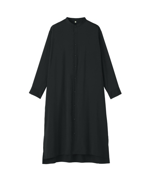 MUJI Labo(ムジラボ)の「〔MUJI Labo〕婦人 植物由来の素材を使ったリラックスフィットシャツワンピース(シャツワンピース・レディース・ブラック・L/M/S)」の2枚目の写真