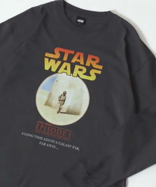 STAR WARS(スターウォーズ)の「STARWARS/スターウォーズ EPISODEⅠフォト ポスター エンドロールプリントロンT 長袖 ロングスリーブTシャツ レディース メンズ(Tシャツ/カットソー・メンズ・ブラック系その他/スミクロ・LL/M/L)」の2枚目の写真