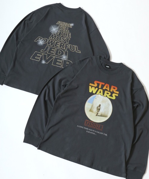STAR WARS(スターウォーズ)の「STARWARS/スターウォーズ EPISODEⅠフォト ポスター エンドロールプリントロンT 長袖 ロングスリーブTシャツ レディース メンズ(Tシャツ/カットソー・メンズ・ブラック系その他/スミクロ・LL/M/L)」の13枚目の写真