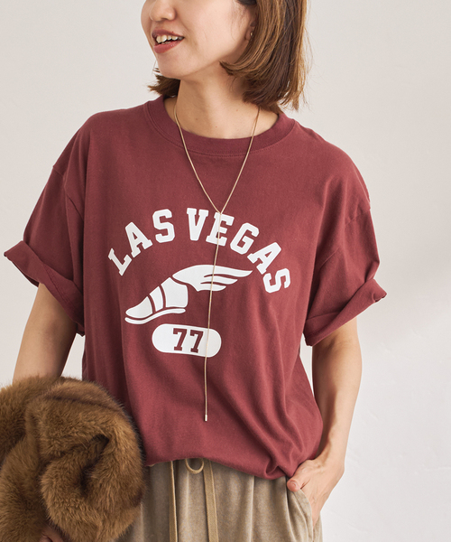 FRAMeWORK(フレームワーク)の「≪追加≫GULFCOAST SPORTSWEAR 別注CREW TEE 2(Tシャツ/カットソー・レディース・ブラック/ブラウン/ボルドー・FREE)」の3枚目の写真