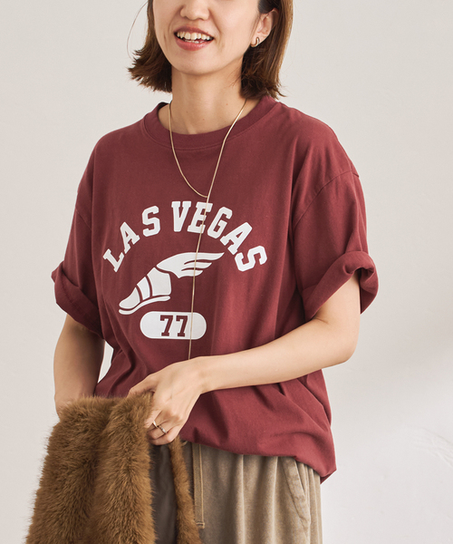 FRAMeWORK(フレームワーク)の「≪追加≫GULFCOAST SPORTSWEAR 別注CREW TEE 2(Tシャツ/カットソー・レディース・ブラック/ブラウン/ボルドー・FREE)」の10枚目の写真