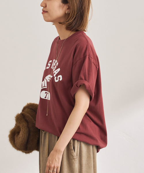 FRAMeWORK(フレームワーク)の「≪追加≫GULFCOAST SPORTSWEAR 別注CREW TEE 2(Tシャツ/カットソー・レディース・ブラック/ブラウン/ボルドー・FREE)」の11枚目の写真