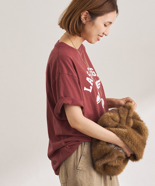 FRAMeWORK(フレームワーク)の「≪追加≫GULFCOAST SPORTSWEAR 別注CREW TEE 2(Tシャツ/カットソー・レディース・ブラック/ブラウン/ボルドー・FREE)」の12枚目の写真