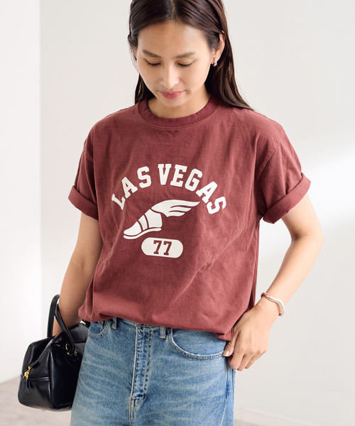 FRAMeWORK(フレームワーク)の「≪追加≫GULFCOAST SPORTSWEAR 別注CREW TEE 2(Tシャツ/カットソー・レディース・ブラック/ブラウン/ボルドー・FREE)」の17枚目の写真