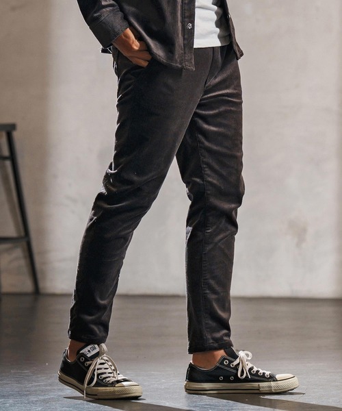 wjk reluxe(ダブルジェーケーリラックス)の「mp13952-stretch corduroy slim pants スリムパンツ(WR25W-21)(その他パンツ・メンズ・チャコール/サンドベージュ/アイボリー・L/M/S)」の2枚目の写真