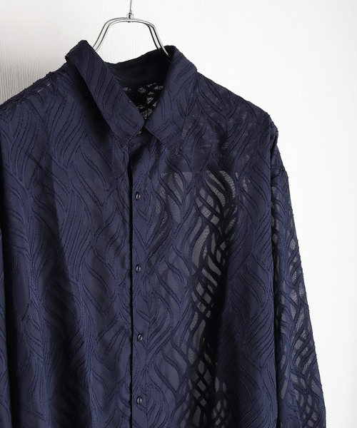 WESTSEA（ウエストシー）の「ボタニカル フラワー柄 シアー 長袖シャツ