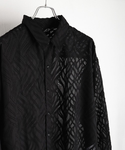 WESTSEA（ウエストシー）の「ボタニカル フラワー柄 シアー 長袖シャツ