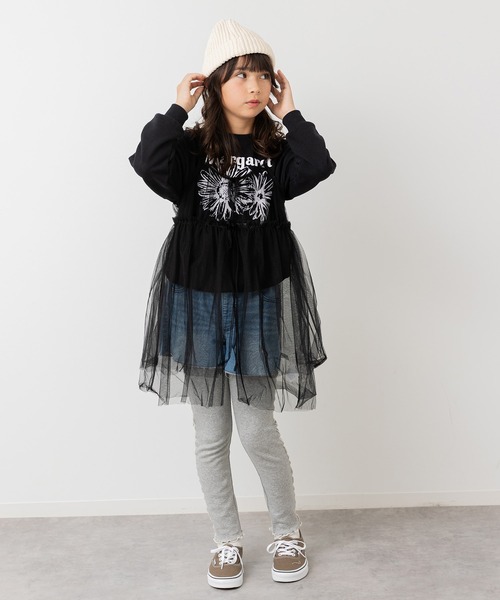 JAM & LINK(ジャムアンドリンク)の「配色メロウリブ10分丈レギンス(レギンス/スパッツ・キッズ・ブラック/グレー/クリーム・100/110/120/130/140/150/160)」の19枚目の写真