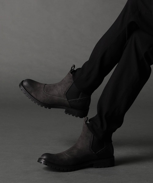 NICOLE CLUB FOR MEN（ニコルクラブフォーメン）の「サイドゴアタンクソールブーツ（ブーツ・メンズ・チャコール/シルバーグレー/ブラック・25.5cm/26.5cm/27.5cm）」の3枚目の写真