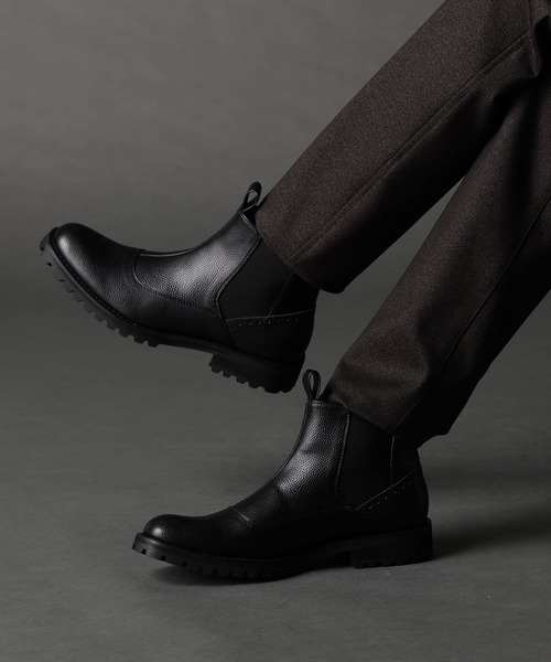 NICOLE CLUB FOR MEN（ニコルクラブフォーメン）の「サイドゴアタンクソールブーツ（ブーツ・メンズ・チャコール/シルバーグレー/ブラック・25.5cm/26.5cm/27.5cm）」の2枚目の写真