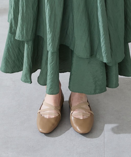 WA ORiental TRaffic（ダブルエーオリエンタルトラフィック）の「ゴムストラップフラットパンプス/52305（パンプス・レディース・グリーン/ベージュ/ブラック・40/41/42/37/38/39/34/35/36）」の16枚目の写真