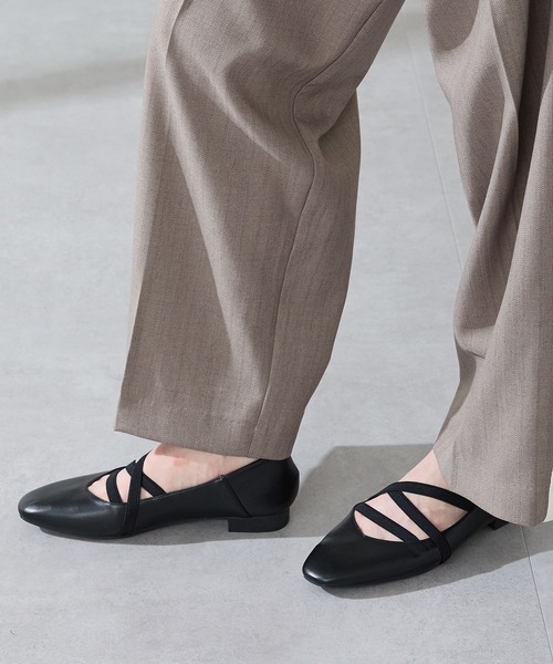 WA ORiental TRaffic（ダブルエーオリエンタルトラフィック）の「ゴムストラップフラットパンプス/52305（パンプス・レディース・グリーン/ベージュ/ブラック・40/41/42/37/38/39/34/35/36）」の5枚目の写真