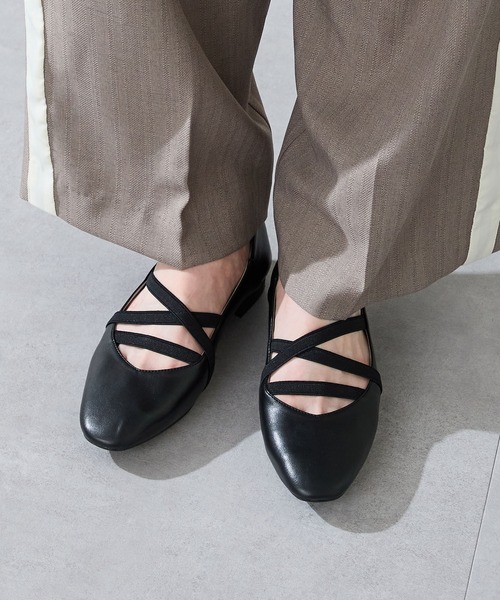 WA ORiental TRaffic（ダブルエーオリエンタルトラフィック）の「ゴムストラップフラットパンプス/52305（パンプス・レディース・グリーン/ベージュ/ブラック・40/41/42/37/38/39/34/35/36）」の7枚目の写真