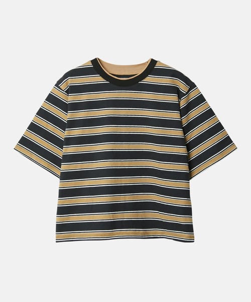LE CIEL BLEU（ルシェルブルー）の「リラックスフィットストライプTシャツ / Relaxed Fit Striped T-Shirt（Tシャツ/カットソー・レディース・ターコイズブルー/ブラック/ライトブルー/グリーン・36）」の9枚目の写真