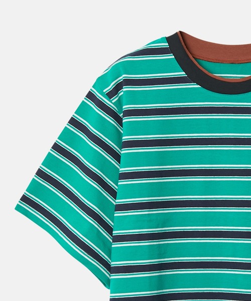 LE CIEL BLEU（ルシェルブルー）の「リラックスフィットストライプTシャツ / Relaxed Fit Striped T-Shirt（Tシャツ/カットソー・レディース・ターコイズブルー/ブラック/ライトブルー/グリーン・36）」の10枚目の写真