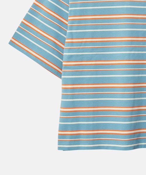 LE CIEL BLEU（ルシェルブルー）の「リラックスフィットストライプTシャツ / Relaxed Fit Striped T-Shirt（Tシャツ/カットソー・レディース・ターコイズブルー/ブラック/ライトブルー/グリーン・36）」の13枚目の写真