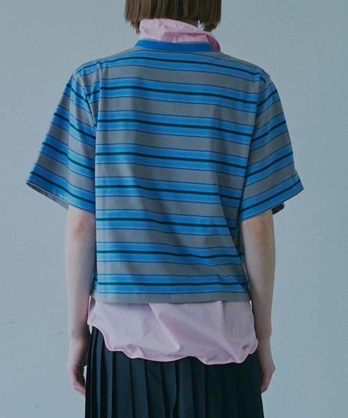 LE CIEL BLEU（ルシェルブルー）の「リラックスフィットストライプTシャツ / Relaxed Fit Striped T-Shirt（Tシャツ/カットソー・レディース・ターコイズブルー/ブラック/ライトブルー/グリーン・36）」の14枚目の写真