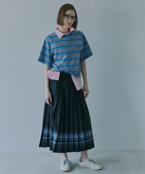 LE CIEL BLEU（ルシェルブルー）の「リラックスフィットストライプTシャツ / Relaxed Fit Striped T-Shirt（Tシャツ/カットソー・レディース・ターコイズブルー/ブラック/ライトブルー/グリーン・36）」の18枚目の写真