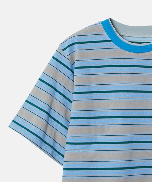 LE CIEL BLEU（ルシェルブルー）の「リラックスフィットストライプTシャツ / Relaxed Fit Striped T-Shirt（Tシャツ/カットソー・レディース・ターコイズブルー/ブラック/ライトブルー/グリーン・36）」の20枚目の写真