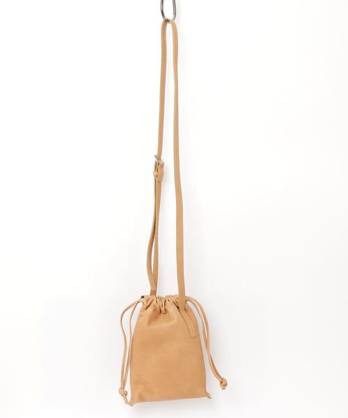 PATRICK STEPHAN(パトリックステファン)の「パトリック ステファン / Leather cell phone bag 'drawstring' ショルダーバッグ スマートフォンケース 巾着(ショルダーバッグ・メンズ・チャコールグレー/ブラック/ベージュ・FREE)」の3枚目の写真