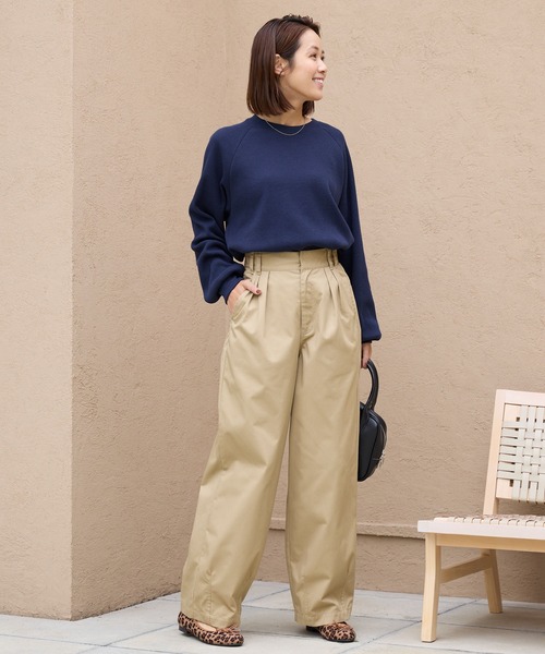 ハイウエストワイドイージータックカーブパンツ〈マシンウォッシャブル