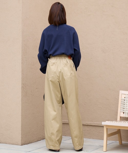 ハイウエストワイドイージータックカーブパンツ〈マシンウォッシャブル