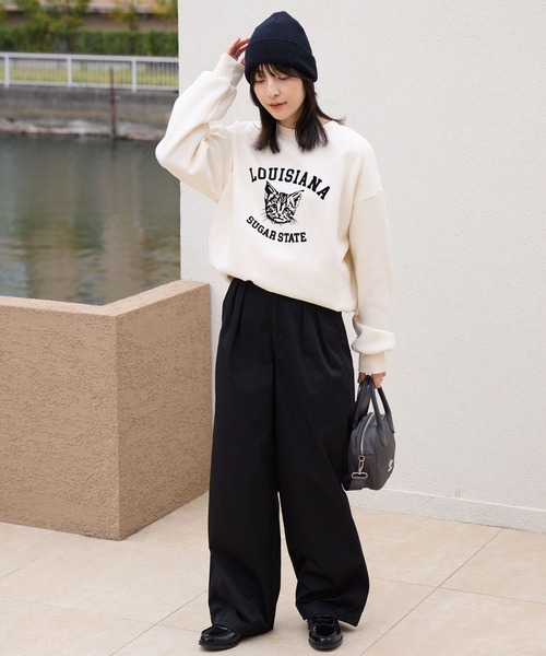 セール】ハイウエストワイドイージータックカーブパンツ〈マシン