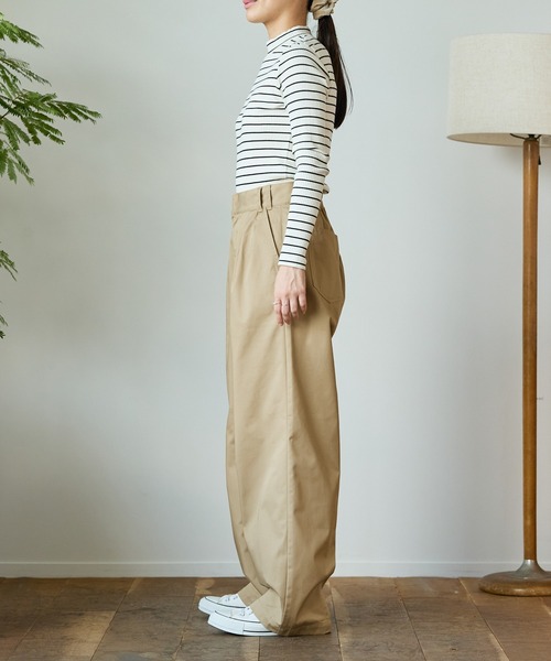 katayama33出品 ハイウエストワイドイージータックカーブパンツ〈マシンウォッシャブル