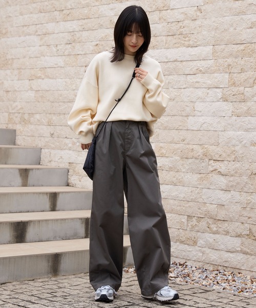 セール】ハイウエストワイドイージータックカーブパンツ〈マシン