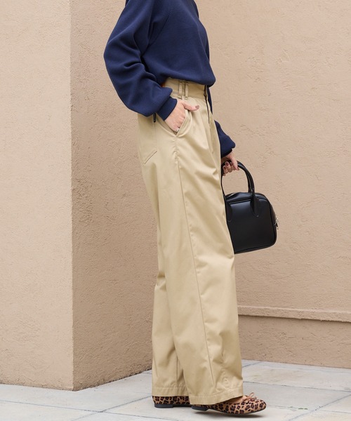 ハイウエストワイドイージータックカーブパンツ〈マシンウォッシャブル