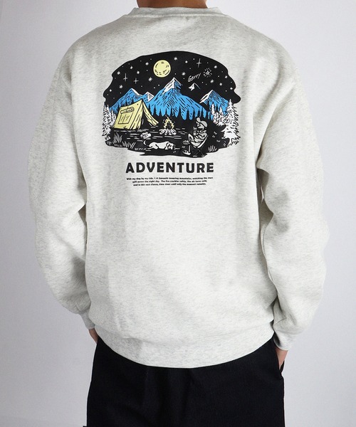 GERRY（ジェリー）の「GERRY / ジェリー 裏起毛 グラフィック バックプリント ワンポイント刺繍 スウェット アウトドアモチーフ（スウェット・メンズ・ブラック/アッシュグレー/ブラック系その他/ネイビー/マスタード/グレー系その他/ブラック系その他2・L/M/LL）」の6枚目の写真