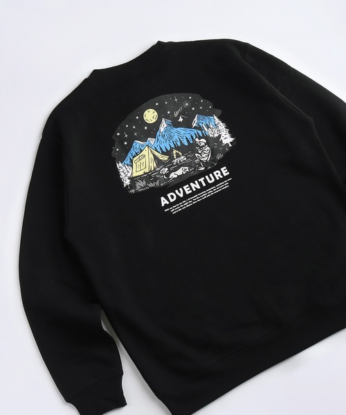 GERRY（ジェリー）の「GERRY / ジェリー 裏起毛 グラフィック バックプリント ワンポイント刺繍 スウェット アウトドアモチーフ（スウェット・メンズ・ブラック/アッシュグレー/ブラック系その他/ネイビー/マスタード/グレー系その他/ブラック系その他2・L/M/LL）」の4枚目の写真