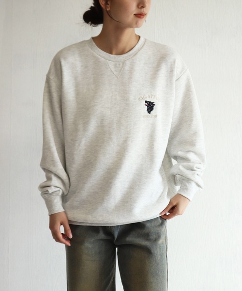 GERRY（ジェリー）の「GERRY 裏起毛 グラフィック バックプリント ワンポイント刺繍 スウェット ウルフ アウトドアモチーフ（スウェット・メンズ・ブラック/アッシュグレー/ブラック系その他/ネイビー・L/M/LL）」の13枚目の写真